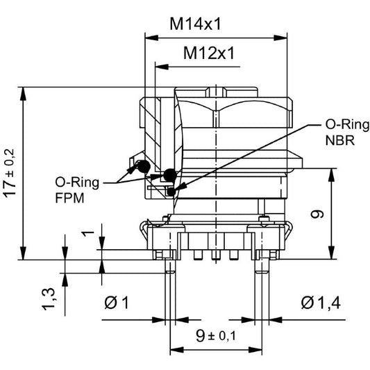 2422390000 - M12 5-Pole Plug Connector with M14 Thread and IP67 Rating  (Pack of 25)