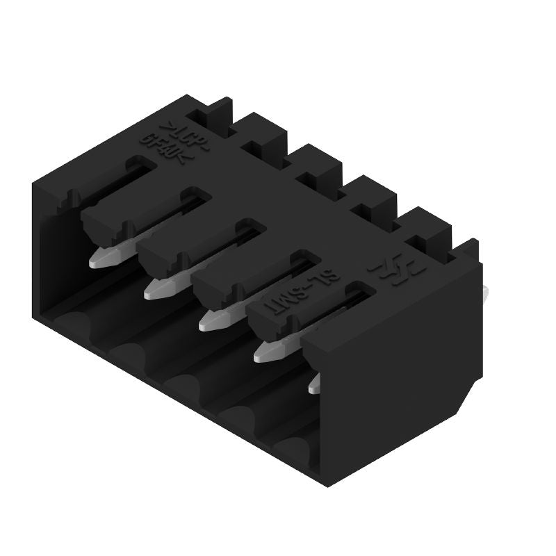 1753012001 - 3.50mm 5-Pole Black PCB Connector for THT/THR Soldering  (Pack of 50)