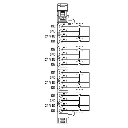 1394400000 - Compact 8-Channel Digital Remote I/O Module, 76mm Depth