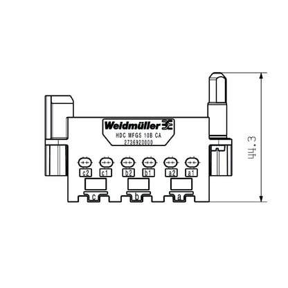 2736920000 - Diecast Zinc Modular Product with 3 Slots, 57.2g