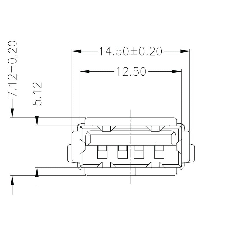 1985910000 - USB 2.0 Type A Connector for PCB, 480 Mbps, 4 Poles  (Pack of 100)