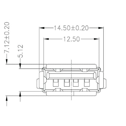 1985910000 - USB 2.0 Type A Connector for PCB, 480 Mbps, 4 Poles  (Pack of 100)