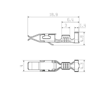 1480000001 - Crimp PCB Connector for 0.5-1 mm² Wire, RoHS Compliant  (Pack of 3000)