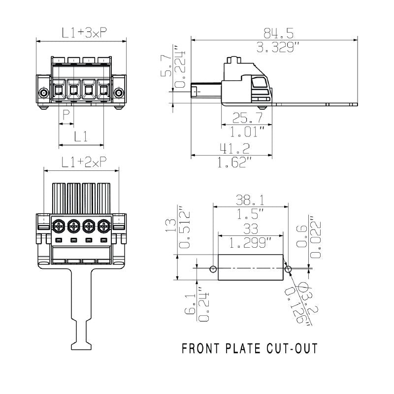 1929920000 - 7.62mm Female PCB Connector, 6 Poles with Clamping Yoke  (Pack of 25)