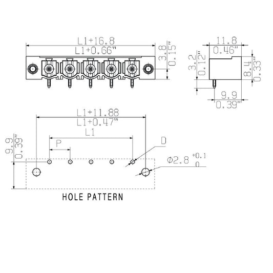 1124330000 - 7.62mm Male PCB Connector, 6-Pole 90° THT, Tinned Pins  (Pack of 30)