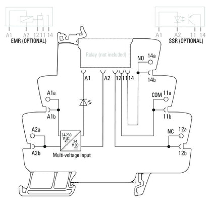 1123330000 - Relay Socket 24-230VUC, 1CO Contact, 10A, UL Certified  (Pack of 10)