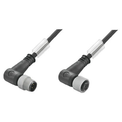 1108710300 - 3m M12 Connection Cable, 4 Pole, Unshielded, 90° Angle
