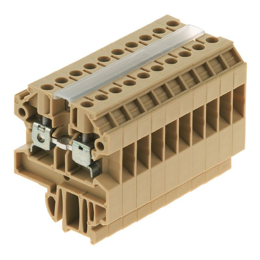 0322860000 - Beige 2.5 mm² Terminal Strip, 24 A, for TS 32 Rail  (Pack of 10)