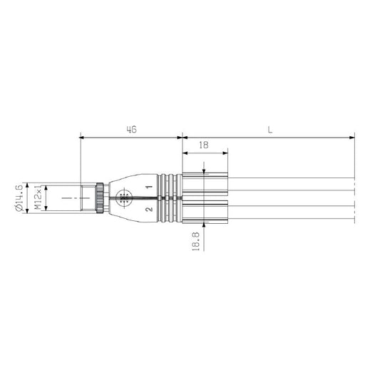 1005270150 - 1.5m M12 3-Pole Sensor/Actuator Connecting Line