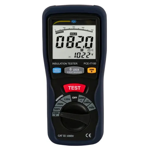 PCE-IT100 - Versatile Insulation Tester Up to 4000 MΩ with Functions