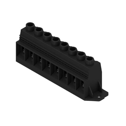 1386820000 - 15mm Pitch PCB Terminal Block with 8 Poles, Black Solder Pins  (Pack of 8)