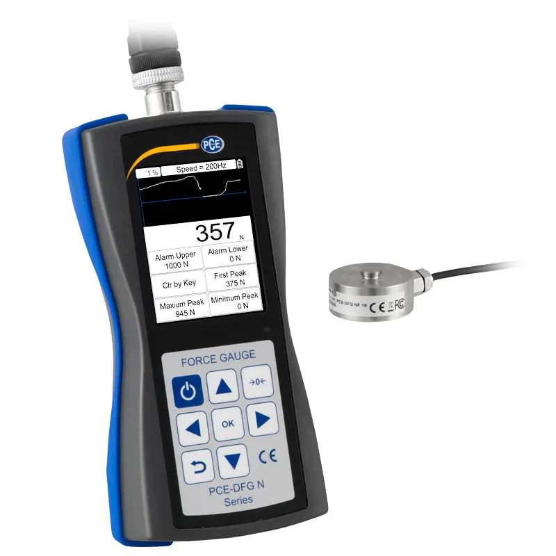 PCE-DFG NF 1K - Versatile Force Gage with 3m Sensor Cable and Peak Hold