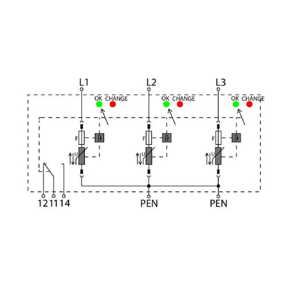 2807410000 - Low-Voltage Surge Arrester, 68mm Depth, Remote Contact