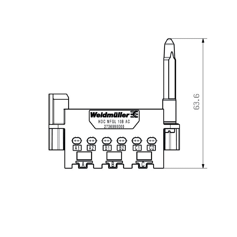 2736990000 - Durable Diecast Zinc Connector with Guiding Pin and 500 Cycles