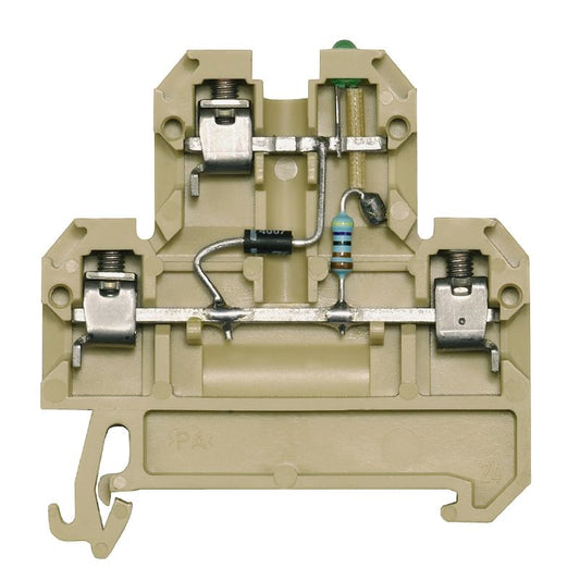 0210060000 - Dual-Level 4 Connections Terminal, Beige/Yellow, 24VDC  (Pack of 25)