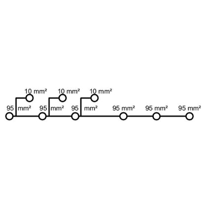 2874570000 - Black 95mm² Distributor Terminal, 232A, 6 Connections
