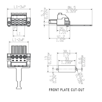 1933410000 - 7.62mm Female PCB Connector with 6 Poles and 180° Outlet  (Pack of 25)