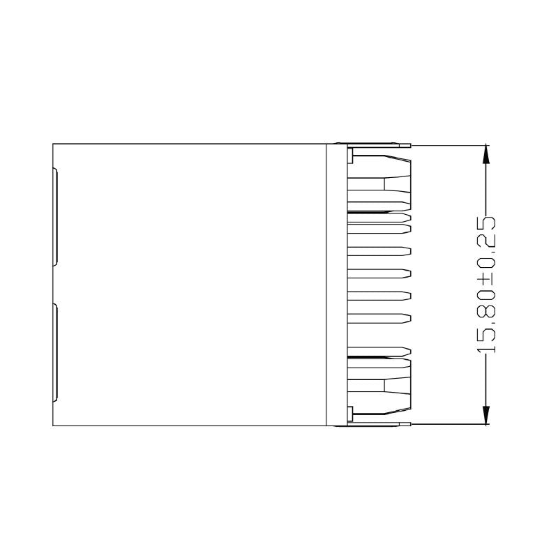 1534750000 - 8-Pole RJ45 Transformer Jack for PCB, 180° Mounting  (Pack of 120)