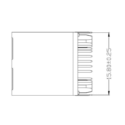 1534750000 - 8-Pole RJ45 Transformer Jack for PCB, 180° Mounting  (Pack of 120)
