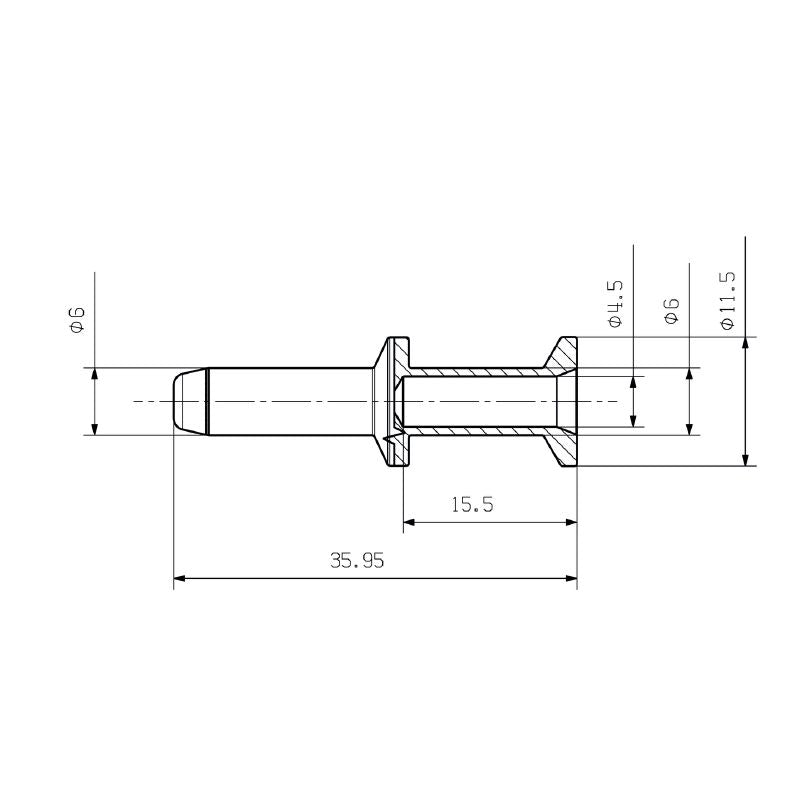 2691240000 - 6mm Copper Alloy Male Connector for Crimp Connections  (Pack of 10)