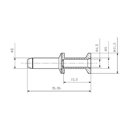 2691240000 - 6mm Copper Alloy Male Connector for Crimp Connections  (Pack of 10)