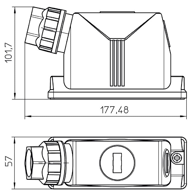 2716780000 - IP66/IP67 Enclosure for Cable Entry, Temp Range -40°C to 100°C