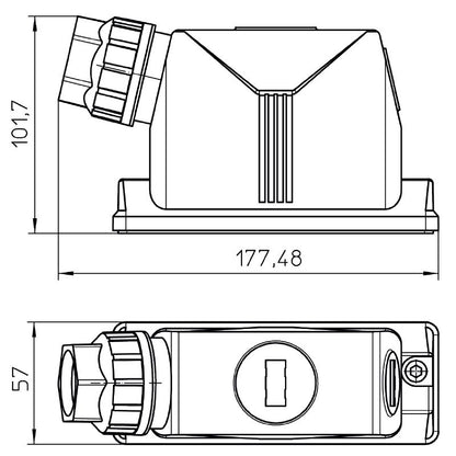 2716780000 - IP66/IP67 Enclosure for Cable Entry, Temp Range -40°C to 100°C
