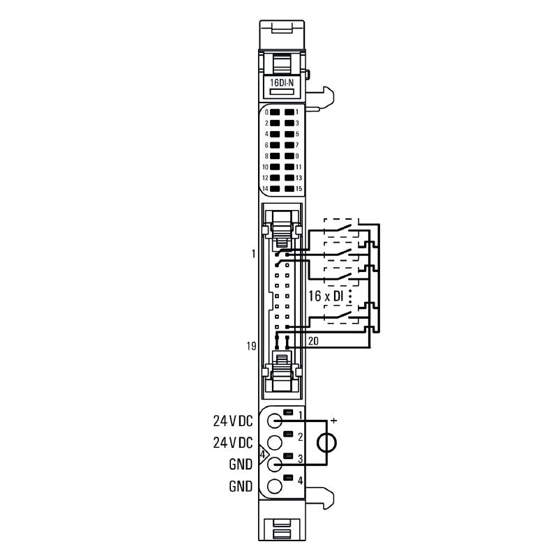 1315400000 - 16-Channel Remote I/O Module for Digital PLC Inputs