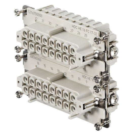 1216700000 - 16-Pole HDC Female Connector, 500V, Crimp, 84.5mm Depth