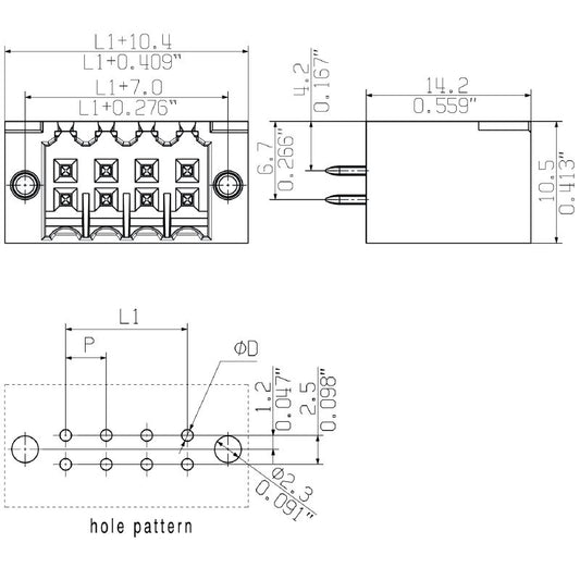 2797300000 - 3.5mm 8-Pole PCB Connector with Flange & THT Solder  (Pack of 48)