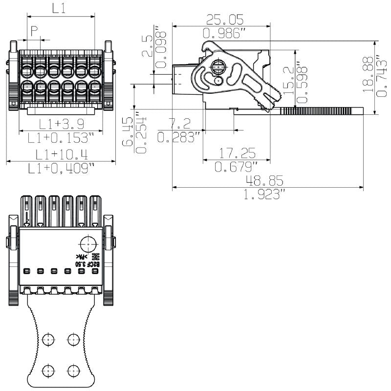 3021500000 - 14-Pole 3.50mm PCB Connector with PUSH IN Mechanism  (Pack of 54)