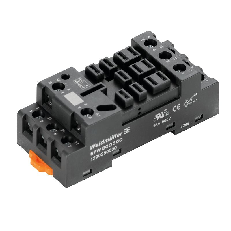 1220250000 - 3-Contact Relay Socket with 16A Capacity   (Pack of 10)