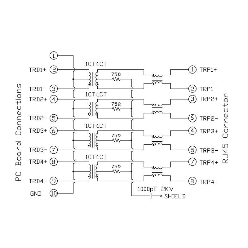 2562160000 - 10-Pole RJ45 Connector with Green/Yellow LEDs, RoHS Compliant  (Pack of 200)