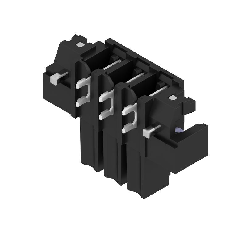 1028730000 - 3-Pole Black PCB Plug Connector with 90° Elbow, 3.81mm Pitch  (Pack of 50)