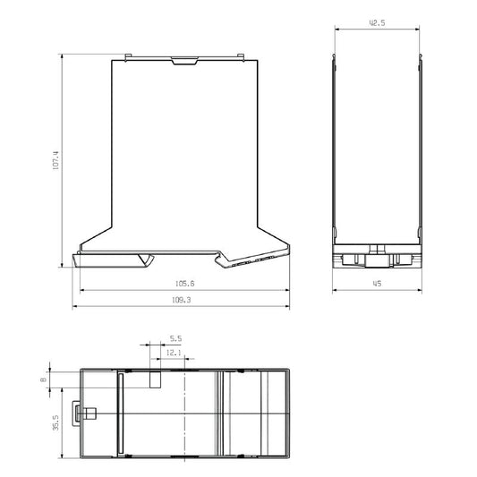 1177030000 - OMNIMATE Modular Housing 45mm Black Design, ROHS Compliant  (Pack of 6)