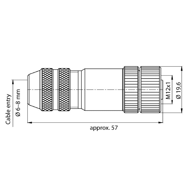 1892130000 - M12 Field Attachable Connector with Gold-Plated Contacts