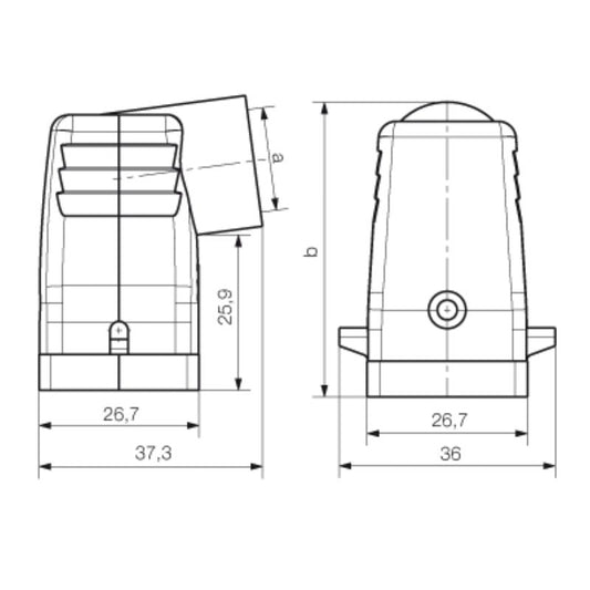 1652400000 - IP65 HDC Enclosure with Side Lock for Cable Management