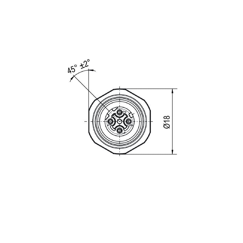 1308610000 - 0.5m M16 Socket with 4 Poles for Front Mounting