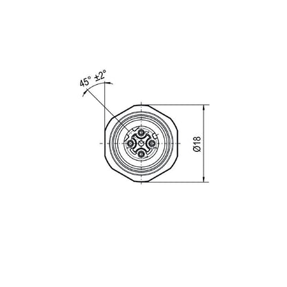 1308610000 - 0.5m M16 Socket with 4 Poles for Front Mounting