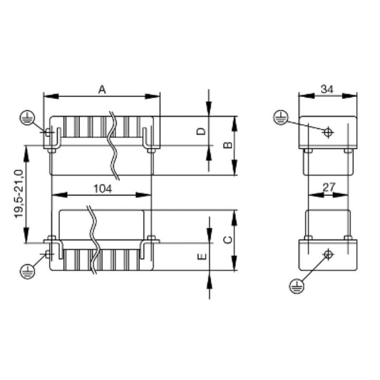 1221200000 - 24-Pole Female Connector, 500V, Dimensions: 111x34x35.2 mm