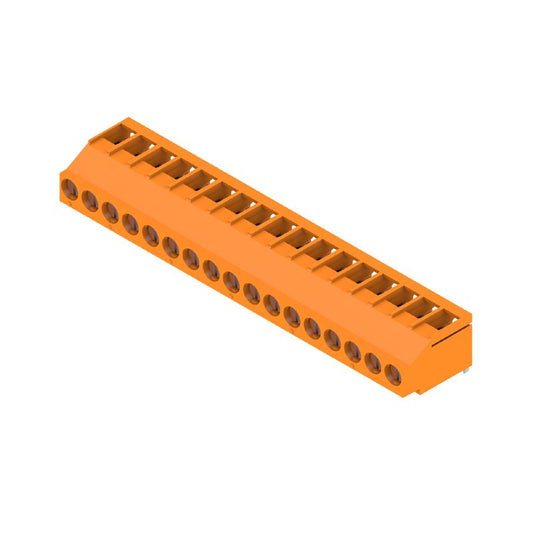 2429650000 - 5mm PCB Terminals, 17 Poles, 180° Angle, Tinned Orange  (Pack of 18)