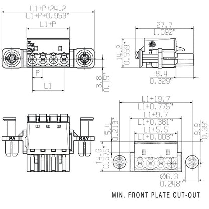 1353320000 - 5.08mm Female PCB Connector, 180° Angle, 24A, RoHS Compliant  (Pack of 24)