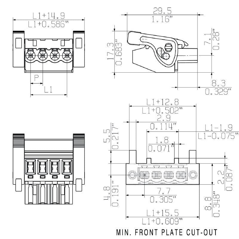 1087470000 - 5.08mm PCB Female Plug Connector with 24 Poles, 90° Angle  (Pack of 12)