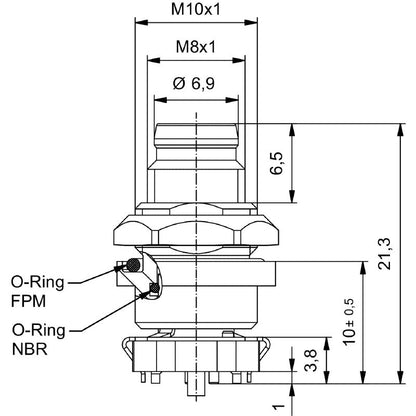 2422620000 - M8 4-Pole PCB Connector with IP67 Protection  (Pack of 25)