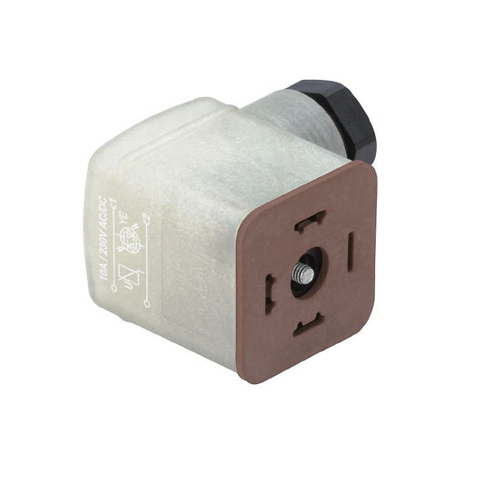 1873120000 - 18mm 3-Pole Valve Connector with Diode, 10A, 24V