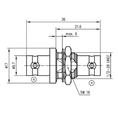 1345020000 - Brass Connector, 50Ω, Nickel Plated, RoHS Compliant