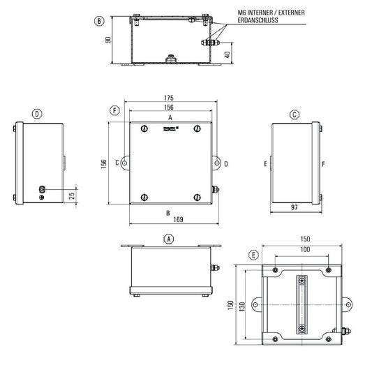 1024990000 - Pebble Grey 150x150x90mm Steel Terminal Box