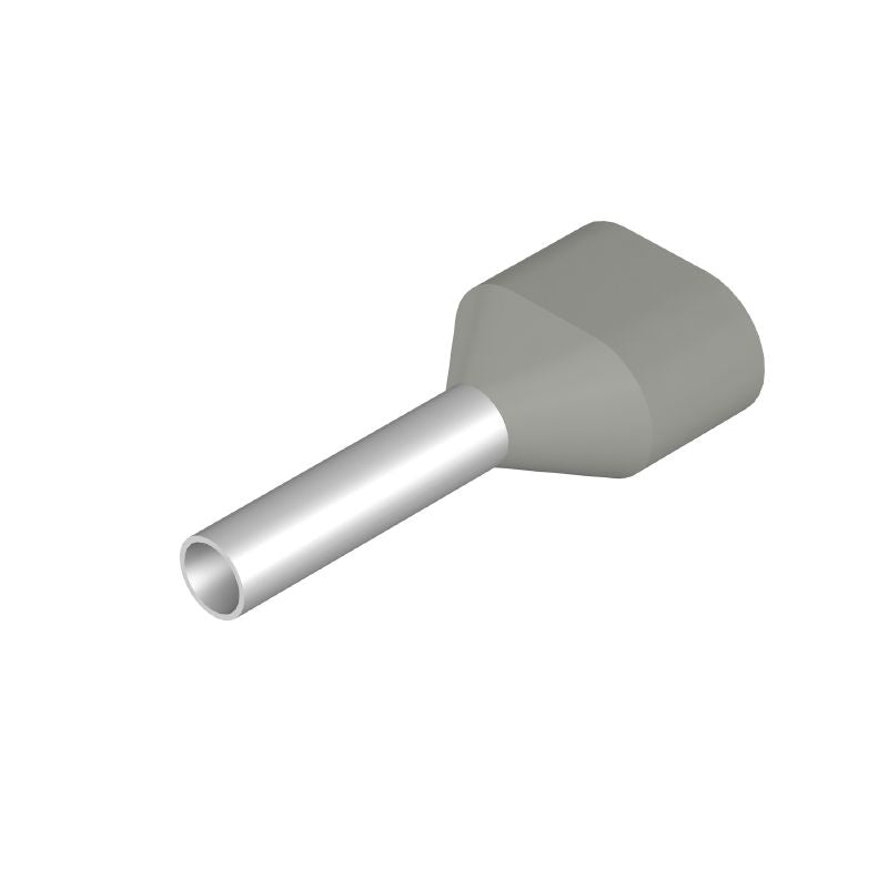 9018520000 - Grey Twin Wire Ferrule, 14mm Long, 5.5mm Collar Height  (Pack of 500)