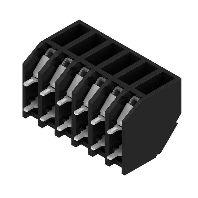 1885450000 - 3.81mm PCB Terminal 135° Angle, Black, 6 Poles  (Pack of 23)