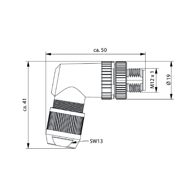 2681690000 - Durable M12 Connector for Cat.5, 4-8mm Cable Compatibility